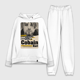 Женский костюм хлопок Oversize с принтом Kurt Cobain paper cuts ,  |  | cobain | grunge | kurt | kurt cobain | nirvana | грандж | кобейн | курт | курт кобейн | нирвана | рок