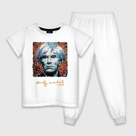 Детская пижама хлопок с принтом Andy Warhol , 100% хлопок |  брюки и футболка прямого кроя, без карманов, на брюках мягкая резинка на поясе и по низу штанин
 | andy warhol | art | legend | pop art | portrait | signature | искусство | легенда | подпись | поп арт | портрет | энди уорхол