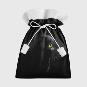 Подарочный 3D мешок с принтом Черный кот , 100% полиэстер | Размер: 29*39 см | Тематика изображения на принте: взгляд | глаза | киса | киска | кот | котик | котяра | профиль | пушистый | усы