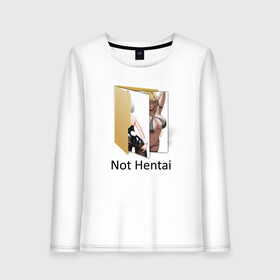 Женский лонгслив хлопок с принтом Not Hentai , 100% хлопок |  | ahegao | anime | love anime | manga | senpai | аниме | ахегао | забавный | любителю аниме | люблю аниме | мем | обман | папка | папка на компьютере | прикол | рабочий стол | с юмором | семпай | сенпай | тяночка | 