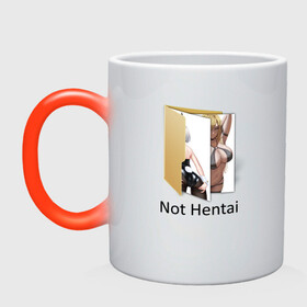 Кружка хамелеон с принтом Not Hentai , керамика | меняет цвет при нагревании, емкость 330 мл | Тематика изображения на принте: ahegao | anime | love anime | manga | senpai | аниме | ахегао | забавный | любителю аниме | люблю аниме | мем | обман | папка | папка на компьютере | прикол | рабочий стол | с юмором | семпай | сенпай | тяночка | 