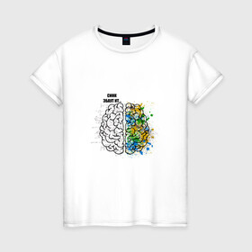 Женская футболка хлопок с принтом Синк Эбаут Ит , 100% хлопок | прямой крой, круглый вырез горловины, длина до линии бедер, слегка спущенное плечо | алгебра | арт | геометрия | краски | математика | мем | мозги | прикол. | учителю