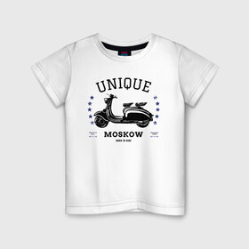 Детская футболка хлопок с принтом unique , 100% хлопок | круглый вырез горловины, полуприлегающий силуэт, длина до линии бедер | bike | fast | moskow | motor | motorbike | racer | retro | rider | rock | vintage
