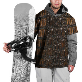 Накидка на куртку 3D с принтом Рептилоид , 100% полиэстер |  | берегите природу | кожа | корокодил