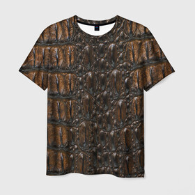 Мужская футболка 3D с принтом Рептилоид , 100% полиэфир | прямой крой, круглый вырез горловины, длина до линии бедер | берегите природу | кожа | корокодил