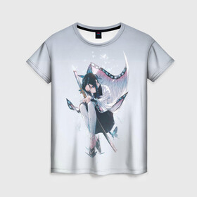 Женская футболка 3D с принтом Канае Котё , 100% полиэфир ( синтетическое хлопкоподобное полотно) | прямой крой, круглый вырез горловины, длина до линии бедер | anime | kimetsu no yaiba | аниме | анимэ | клинок рассекающий демонов