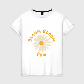 Женская футболка хлопок с принтом THE BOYZ Bloom Bloom Pow Cute  , 100% хлопок | прямой крой, круглый вырез горловины, длина до линии бедер, слегка спущенное плечо | Тематика изображения на принте: 3racha | bts | bts idol | drake | exid hot pink | ikon | kpop | sleepy baby wolf | stay gold | the boyz bloom bloom pow cute retro lyrics | кейпоп | корейская музыка | корея | кпоп | поп