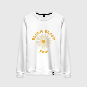 Женский свитшот хлопок с принтом THE BOYZ Bloom Bloom Pow Cute  , 100% хлопок | прямой крой, круглый вырез, на манжетах и по низу широкая трикотажная резинка  | 3racha | bts | bts idol | drake | exid hot pink | ikon | kpop | sleepy baby wolf | stay gold | the boyz bloom bloom pow cute retro lyrics | кейпоп | корейская музыка | корея | кпоп | поп