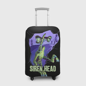 Чехол для чемодана 3D с принтом СИРЕНОГОЛОВЫЙ  SIREN HEAD , 86% полиэфир, 14% спандекс | двустороннее нанесение принта, прорези для ручек и колес | siren head | игра | монстр | сиреноголовый | существо | хоррор