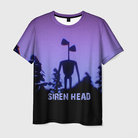 Мужская футболка 3D с принтом СИРЕНОГОЛОВЫЙ ГЛИТЧ , 100% полиэфир | прямой крой, круглый вырез горловины, длина до линии бедер | Тематика изображения на принте: siren head | глитч | игра | монстр | сиреноголовый | существо | хоррор