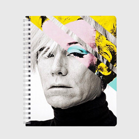 Тетрадь с принтом Энди Уорхол | Andy Warhol , 100% бумага | 48 листов, плотность листов — 60 г/м2, плотность картонной обложки — 250 г/м2. Листы скреплены сбоку удобной пружинной спиралью. Уголки страниц и обложки скругленные. Цвет линий — светло-серый
 | Тематика изображения на принте: andy warhol | художник | энди уорхол