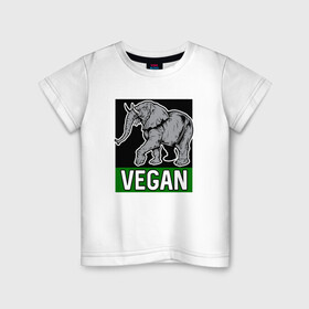 Детская футболка хлопок с принтом Vegan Elephant , 100% хлопок | круглый вырез горловины, полуприлегающий силуэт, длина до линии бедер | elephant | green | greenpaece | nature | sport | vegan | yoga | веган | вегетарианец | гринпис | еда | животные | жизнь | здоровье | зеленый | йога | мир | овощи | пища | планета | природа | растение | слон | спорт | тело | фрукты