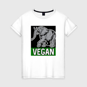 Женская футболка хлопок с принтом Vegan Elephant , 100% хлопок | прямой крой, круглый вырез горловины, длина до линии бедер, слегка спущенное плечо | elephant | green | greenpaece | nature | sport | vegan | yoga | веган | вегетарианец | гринпис | еда | животные | жизнь | здоровье | зеленый | йога | мир | овощи | пища | планета | природа | растение | слон | спорт | тело | фрукты