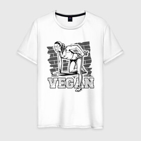 Мужская футболка хлопок с принтом Vegan Power , 100% хлопок | прямой крой, круглый вырез горловины, длина до линии бедер, слегка спущенное плечо. | green | greenpaece | nature | sport | vegan | yoga | веган | вегетарианец | гринпис | еда | животные | жизнь | здоровье | зеленый | йога | мир | овощи | пища | планета | природа | растение | спорт | тело | фрукты