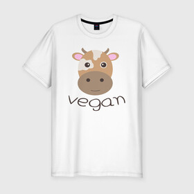 Мужская футболка хлопок Slim с принтом Vegan Cow , 92% хлопок, 8% лайкра | приталенный силуэт, круглый вырез ворота, длина до линии бедра, короткий рукав | cow | green | greenpaece | nature | sport | vegan | yoga | веган | вегетарианец | гринпис | еда | животные | жизнь | здоровье | зеленый | йога | корова | мир | овощи | пища | планета | природа | растение | спорт | тело | фрукты