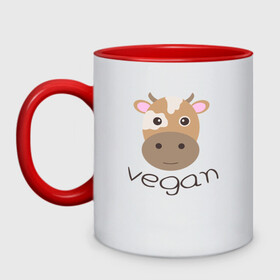Кружка двухцветная с принтом Vegan Cow , керамика | объем — 330 мл, диаметр — 80 мм. Цветная ручка и кайма сверху, в некоторых цветах — вся внутренняя часть | Тематика изображения на принте: cow | green | greenpaece | nature | sport | vegan | yoga | веган | вегетарианец | гринпис | еда | животные | жизнь | здоровье | зеленый | йога | корова | мир | овощи | пища | планета | природа | растение | спорт | тело | фрукты