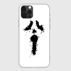 Чехол для iPhone 12 Pro Max с принтом Крик - Ghost Face , Силикон |  | chill kill | dbd | ghost face | horror | scary movie | scream | scream mask | wasup | wazap | wazup | whats up | вазап | васап | краска | крик | маска крика | очень страшное кино | призрачное лицо | пятна | страшное кино | телефон | триллер | ужа