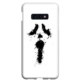 Чехол для Samsung S10E с принтом Крик - Ghost Face , Силикон | Область печати: задняя сторона чехла, без боковых панелей | chill kill | dbd | ghost face | horror | scary movie | scream | scream mask | wasup | wazap | wazup | whats up | вазап | васап | краска | крик | маска крика | очень страшное кино | призрачное лицо | пятна | страшное кино | телефон | триллер | ужа