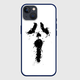 Чехол для iPhone 13 с принтом Крик   Ghost Face ,  |  | chill kill | dbd | ghost face | horror | scary movie | scream | scream mask | wasup | wazap | wazup | whats up | вазап | васап | краска | крик | маска крика | очень страшное кино | призрачное лицо | пятна | страшное кино | телефон | триллер | ужа