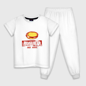 Детская пижама хлопок с принтом Гамбургер Уорхола , 100% хлопок |  брюки и футболка прямого кроя, без карманов, на брюках мягкая резинка на поясе и по низу штанин
 | andy warhol | гамбургер уорхола | дизайнер | искусство | поп арт | продюсер | художник | энди уорхол