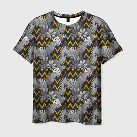 Мужская футболка 3D с принтом узоры и цветы , 100% полиэфир | прямой крой, круглый вырез горловины, длина до линии бедер | versace | vip | абстракция | версаче | паттерн | текстуры | узоры