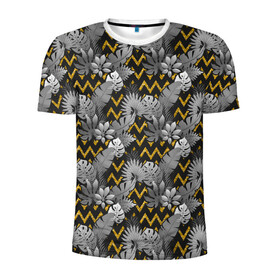 Мужская футболка 3D спортивная с принтом узоры и цветы , 100% полиэстер с улучшенными характеристиками | приталенный силуэт, круглая горловина, широкие плечи, сужается к линии бедра | versace | vip | абстракция | версаче | паттерн | текстуры | узоры