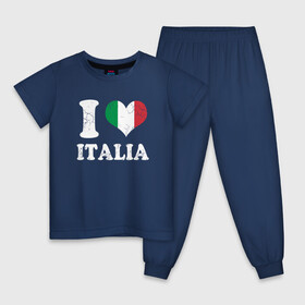 Детская пижама хлопок с принтом I Love Italia , 100% хлопок |  брюки и футболка прямого кроя, без карманов, на брюках мягкая резинка на поясе и по низу штанин
 | Тематика изображения на принте: football | forza | italia | italy | love | milan | rome | sport | гол | евро | европа | италия | итальянец | кубок | манчини | милан | рим | спорт | тренер | турист | фанат | футбол | футболист | чемпион