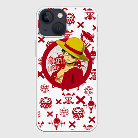 Чехол для iPhone 13 mini с принтом Манки Д. Луффи | пиратские знаки One Piece ,  |  | Тематика изображения на принте: anime | manga | monkey d. luffy | one piece | аниме | большой куш | ван пис | веселый роджер | вон пис | капитан | король пиратов | луси | луфи | луффи | манга | манки д. луффи | мугивара | пират | пираты белоуса