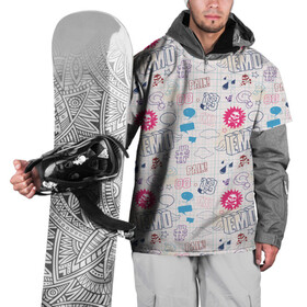 Накидка на куртку 3D с принтом Граффити-школьная тетрадь , 100% полиэстер |  | Тематика изображения на принте: 2007 | граффити | емо | знаки | паттерн | тетрадная клетка | цифры | череп | эмо