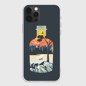 Чехол для iPhone 12 Pro с принтом Философия  , силикон | область печати: задняя сторона чехла, без боковых панелей | бутылка | горы | закат | пейзаж | природа | философия | япония