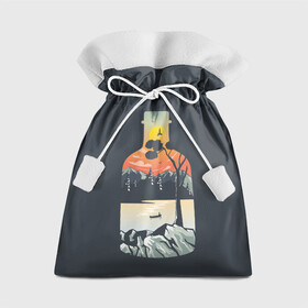 Подарочный 3D мешок с принтом Философия  , 100% полиэстер | Размер: 29*39 см | Тематика изображения на принте: бутылка | горы | закат | пейзаж | природа | философия | япония