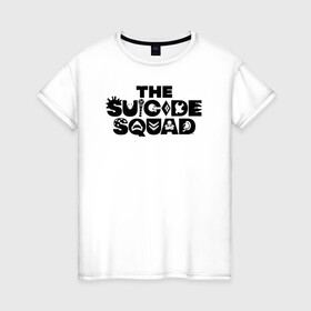 Женская футболка хлопок с принтом The Suicide Squad , 100% хлопок | прямой крой, круглый вырез горловины, длина до линии бедер, слегка спущенное плечо | dc | harley quinn | squad | suicide squad | vdkarsvet | король акул | миротворец | миссия навылет | отряд | харли квинн | человек в горошек