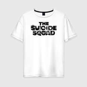 Женская футболка хлопок Oversize с принтом The Suicide Squad , 100% хлопок | свободный крой, круглый ворот, спущенный рукав, длина до линии бедер
 | dc | harley quinn | squad | suicide squad | vdkarsvet | король акул | миротворец | миссия навылет | отряд | харли квинн | человек в горошек