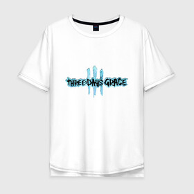 Мужская футболка хлопок Oversize с принтом Three Days Grace Logo , 100% хлопок | свободный крой, круглый ворот, “спинка” длиннее передней части | alternative | metall | music | rock | three days grace | альтернатива | металл | музыка | рок | три дэйс грэйс