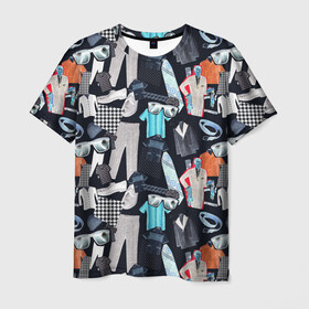 Мужская футболка 3D с принтом СтиЛьная Одежда , 100% полиэфир | прямой крой, круглый вырез горловины, длина до линии бедер | мода | мужчины | очки | паттерн | стиль