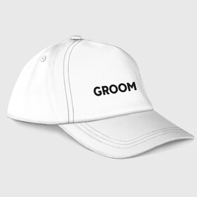 Бейсболка с принтом Groom black , 100% хлопок | классический козырек, металлическая застежка-регулятор размера | groom | grooms team | team | жених | мальчишник | молодожены | мужская | мужчин | праздник | свадьба