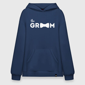 Худи SuperOversize хлопок с принтом Tie Groom Team , 70% хлопок, 30% полиэстер, мягкий начес внутри | карман-кенгуру, эластичная резинка на манжетах и по нижней кромке, двухслойный капюшон
 | groom | grooms team | team | жених | мальчишник | молодожены | мужская | мужчин | праздник | свадьба