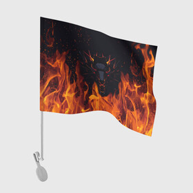 Флаг для автомобиля с принтом THE WITCHER ОГОНЬ , 100% полиэстер | Размер: 30*21 см | the witcher | ведьмак | зе витчер | игра | компьютерная игра | огонь