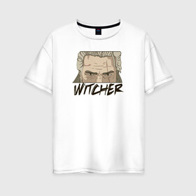 Женская футболка хлопок Oversize с принтом Ведьмак , 100% хлопок | свободный крой, круглый ворот, спущенный рукав, длина до линии бедер
 | the witcher | ведьмак | гвинт | геральт | игры