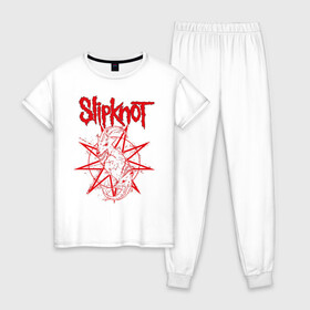 Женская пижама хлопок с принтом Slipknot 