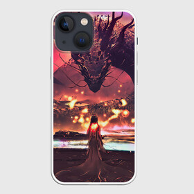 Чехол для iPhone 13 mini с принтом ЗМЕЙ ДРАКОНОВИЧ АПОКАЛИСИСОВ ,  |  | арт | девушка | дракон | змея | монстр | фентези | чудовище