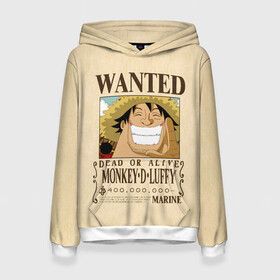 Женская толстовка 3D с принтом WANTED Monkey D. Luffy , 100% полиэстер  | двухслойный капюшон со шнурком для регулировки, мягкие манжеты на рукавах и по низу толстовки, спереди карман-кенгуру с мягким внутренним слоем. | anime | manga | monkey d. luffy | one piece | аниме | большой куш | ван пис | вон пис | гол д. роджер | кайдо | король пиратов | луфи | луффи | манга | манки д. луффи | нами | нико робин | пират | портгас д. эйс | ророноа зоро