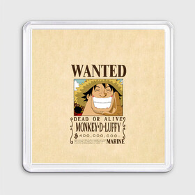 Магнит 55*55 с принтом WANTED Monkey D. Luffy , Пластик | Размер: 65*65 мм; Размер печати: 55*55 мм | anime | manga | monkey d. luffy | one piece | аниме | большой куш | ван пис | вон пис | гол д. роджер | кайдо | король пиратов | луфи | луффи | манга | манки д. луффи | нами | нико робин | пират | портгас д. эйс | ророноа зоро