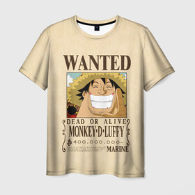 Мужская футболка 3D с принтом WANTED Monkey D. Luffy , 100% полиэфир | прямой крой, круглый вырез горловины, длина до линии бедер | Тематика изображения на принте: anime | manga | monkey d. luffy | one piece | аниме | большой куш | ван пис | вон пис | гол д. роджер | кайдо | король пиратов | луфи | луффи | манга | манки д. луффи | нами | нико робин | пират | портгас д. эйс | ророноа зоро