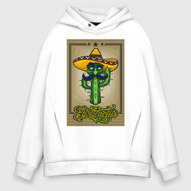 Мужское худи Oversize хлопок с принтом El Cactus - Кактус Мексиканец , френч-терри — 70% хлопок, 30% полиэстер. Мягкий теплый начес внутри —100% хлопок | боковые карманы, эластичные манжеты и нижняя кромка, капюшон на магнитной кнопке | Тематика изображения на принте: cactus | green | humour | mexico | mustache | sand | vegan | vegetable | vegetarian | арт | жара | кактус | комикс | лето | мексика | персонаж | пустыня | сомбреро | усы