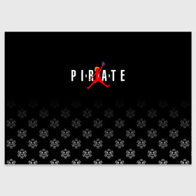 Поздравительная открытка с принтом PIRATE AIR One Piece , 100% бумага | плотность бумаги 280 г/м2, матовая, на обратной стороне линовка и место для марки
 | anime | manga | monkey d. luffy | one piece | аниме | баскетбол | баскетболист | большой куш | ван пис | вон пис | джордан | капитан | король пиратов | лого | логотип | луси | луфи | луффи | манга | манки д. луффи | мугивара
