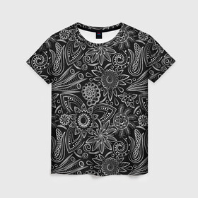 Женская футболка 3D с принтом Garden , 100% полиэфир ( синтетическое хлопкоподобное полотно) | прямой крой, круглый вырез горловины, длина до линии бедер | классика | растения | спокойствие | узор | цветы
