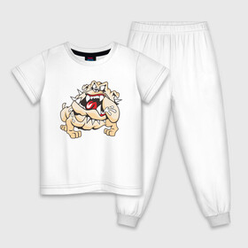 Детская пижама хлопок с принтом Злая собака , 100% хлопок |  брюки и футболка прямого кроя, без карманов, на брюках мягкая резинка на поясе и по низу штанин
 | dog | бульдог | злой | пес | псина | собака | собачка | сторожевой пес