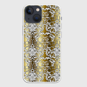 Чехол для iPhone 13 mini с принтом gold  white ,  |  | versace | абстракция | версаче | золотые узоры | паттерн | текстуры | узоры