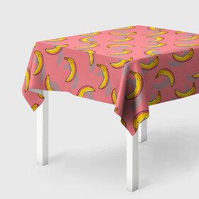 Скатерть 3D с принтом Банановое лето , 100% полиэстер (ткань не мнется и не растягивается) | Размер: 150*150 см | абстракция | банан | бананы | лето | паттерн | текстуры | узоры | фрукты